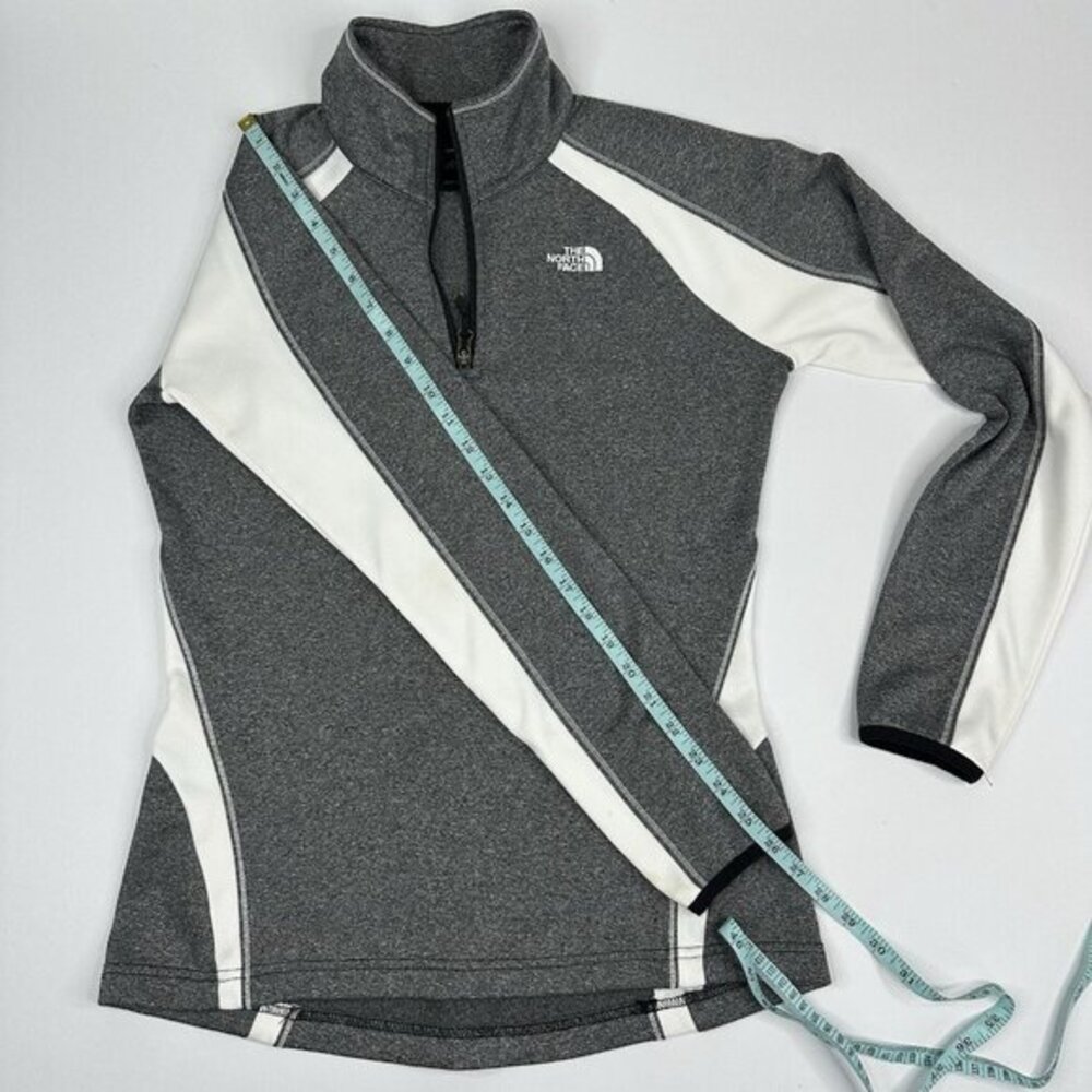 The North‎ Face Womens Gray White Quarter Zip Pullover Fleece T260+T660 Size M - Picture 14 of 15